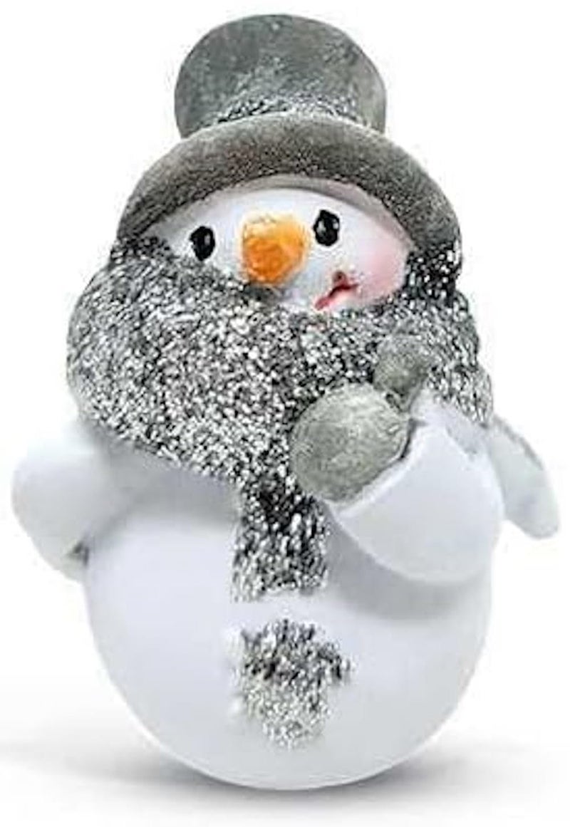 Ganz 1.5" Miniature Glittered Snowman Figurines - Set of 4 Assorted Styles - Image 3